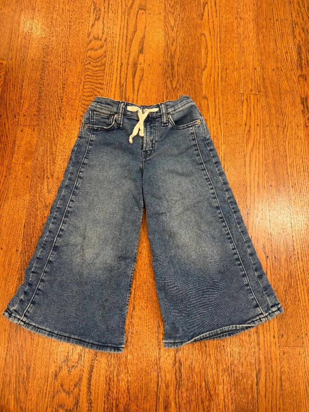 Gap Kids Wide Leg Jeans XS 4-5 Elastic Waist Medium Blue